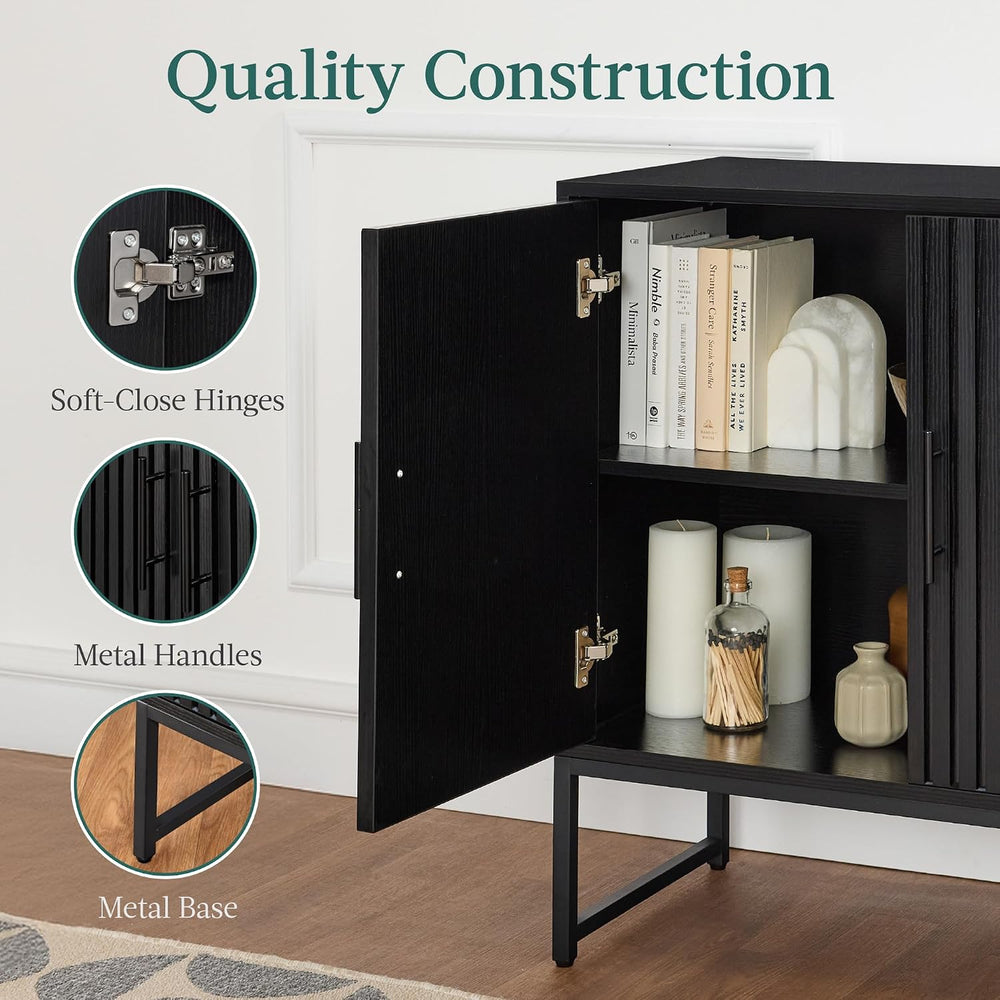 Best Choice Products Slatted Sideboard Buffet Cabinet, Entryway Table, Accent...
