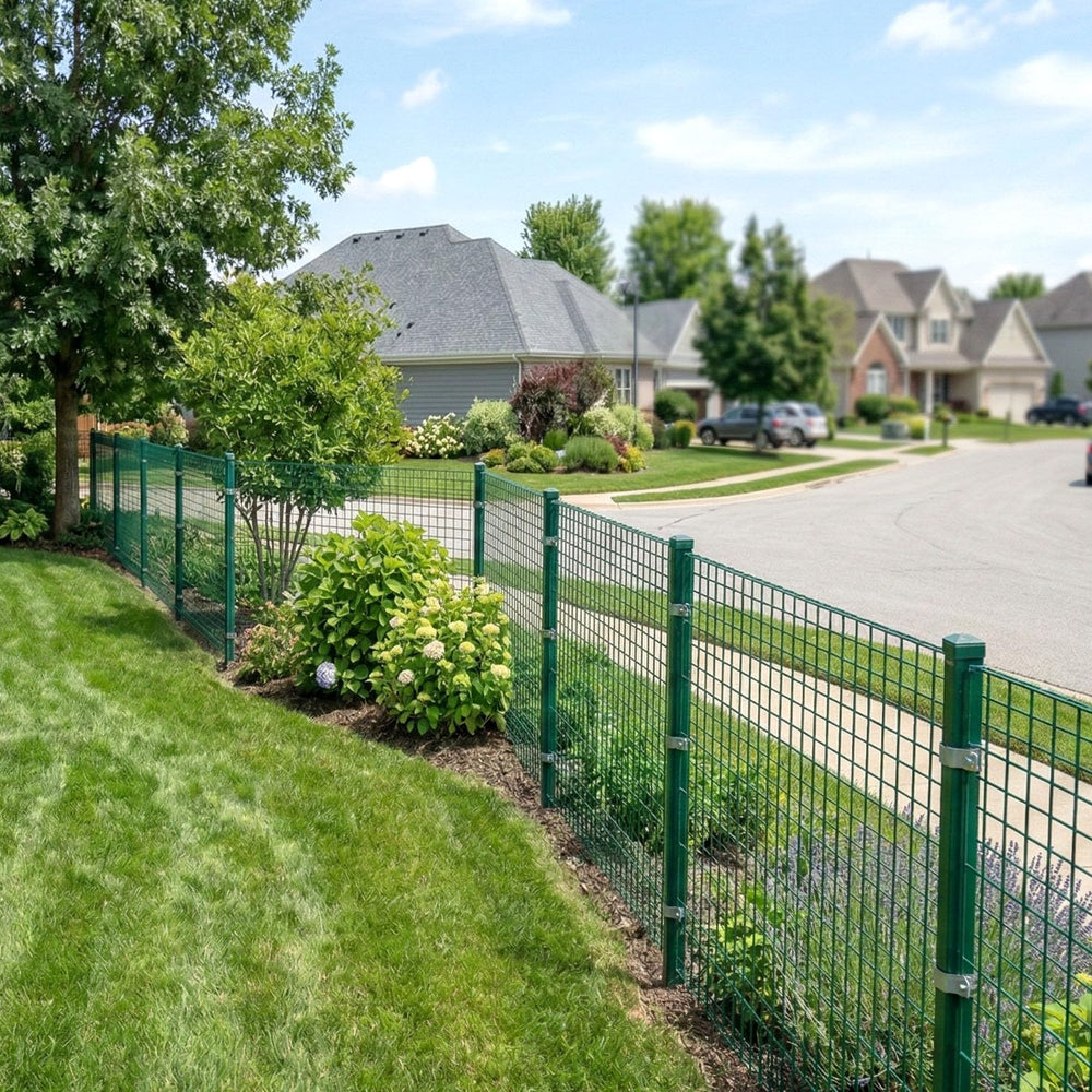 Wire Fence Green PVC Coated Welded Wire Fencing, Garden Fence Roll Vinyl Coat...
