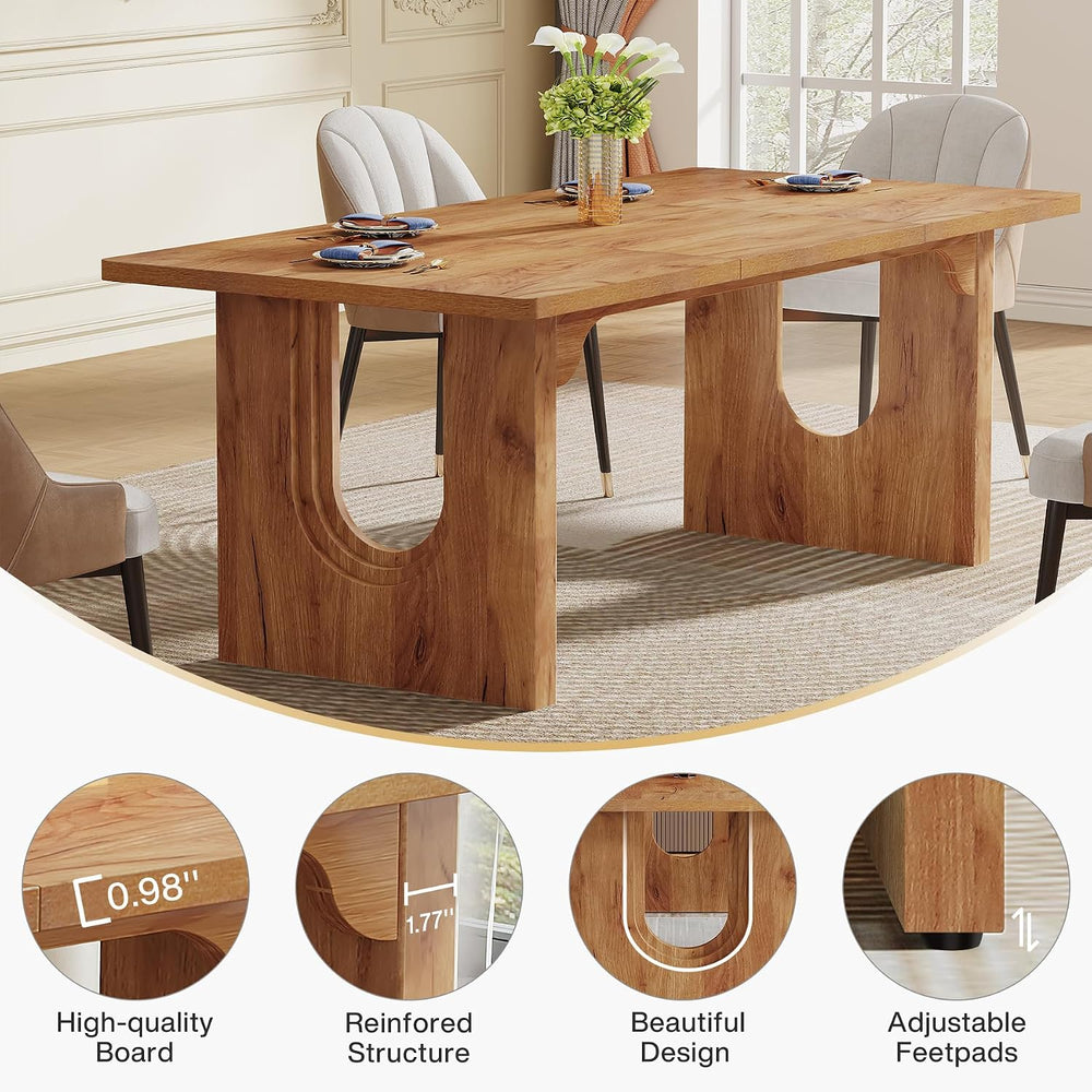Tribesigns Modern Dining Table for 6 to 8 People, 71" Large Kitchen Dini...