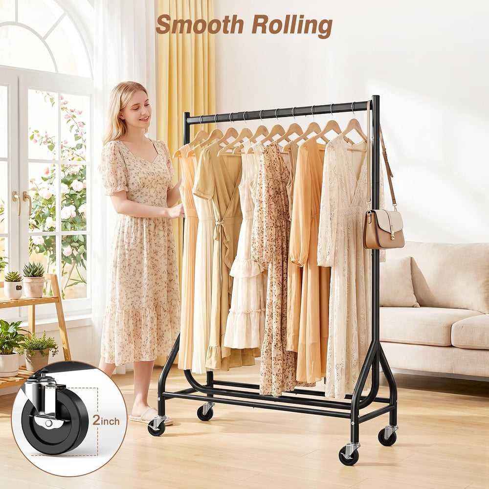 EAGMAK Heavy Duty Clothes Rack Load 268 LBS, 31.5 inch Hanging Rod, Black