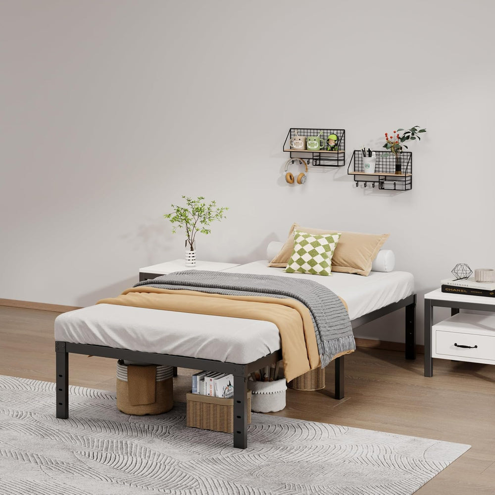 Metal Bed Frame Twin Size 14 Inch Platform Bed with Underbed Storage