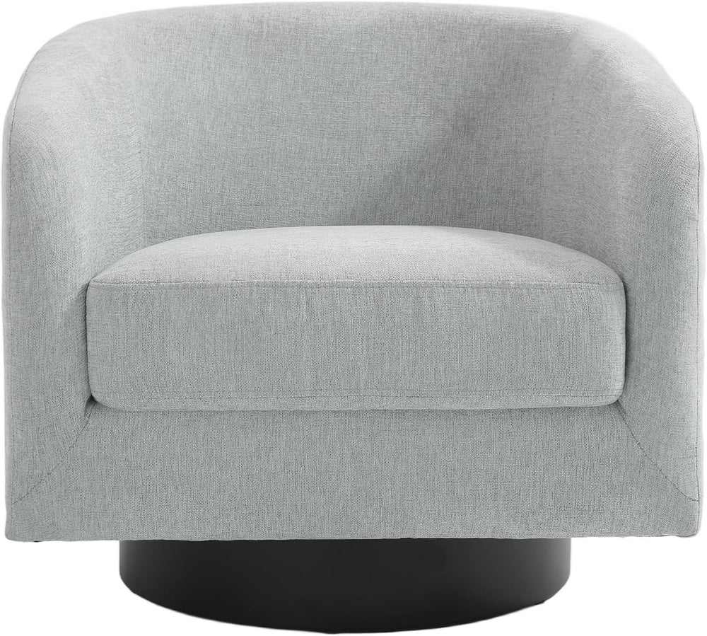 Swivel Accent Chair, Chenille Barrel Club Chair, Light Gray