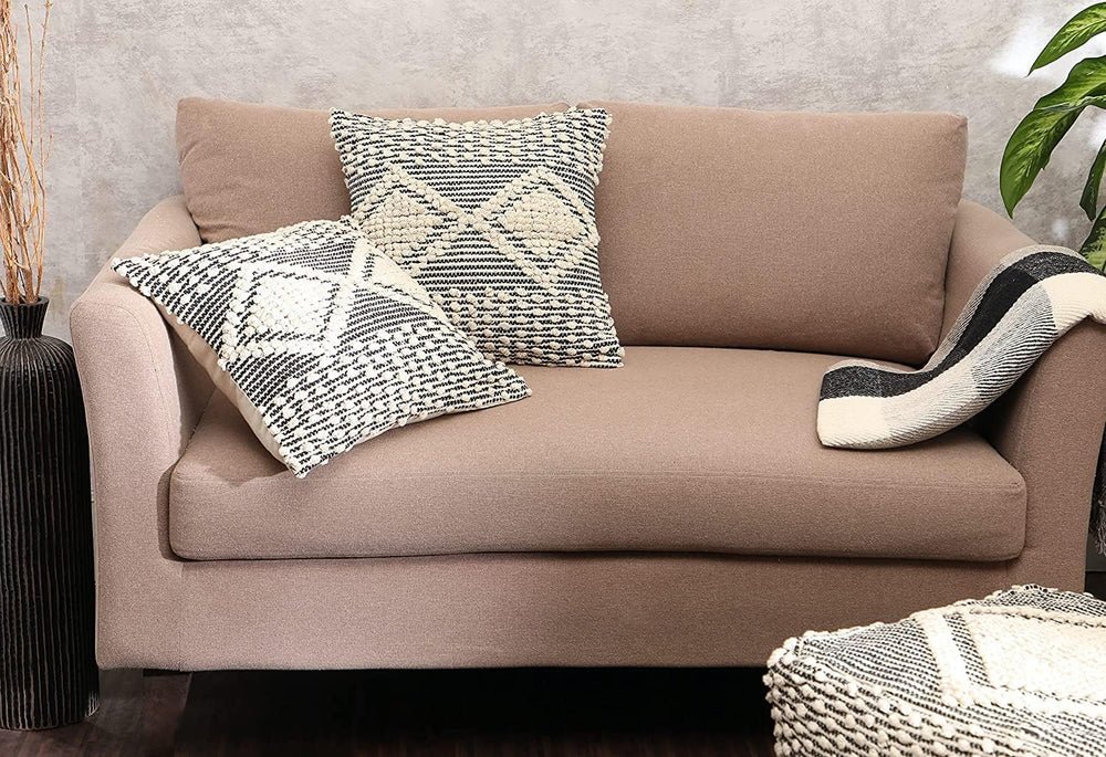 · REDEARTH · Boho Textured Handwoven Throw Pillow Cases - Diamond Medley