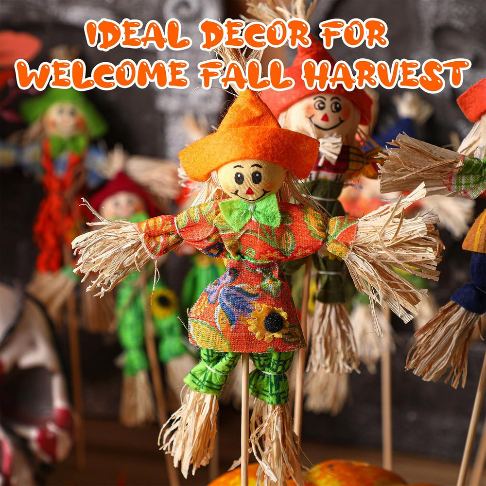 Jenaai 24 Pcs Fall Scarecrow Decorations Bulk 13.4 x 6.3 Inch