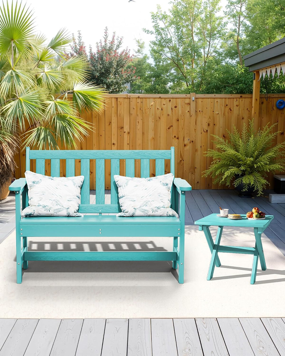 SERWALL Small Folding Outdoor Side Table Set of 4, Aruba