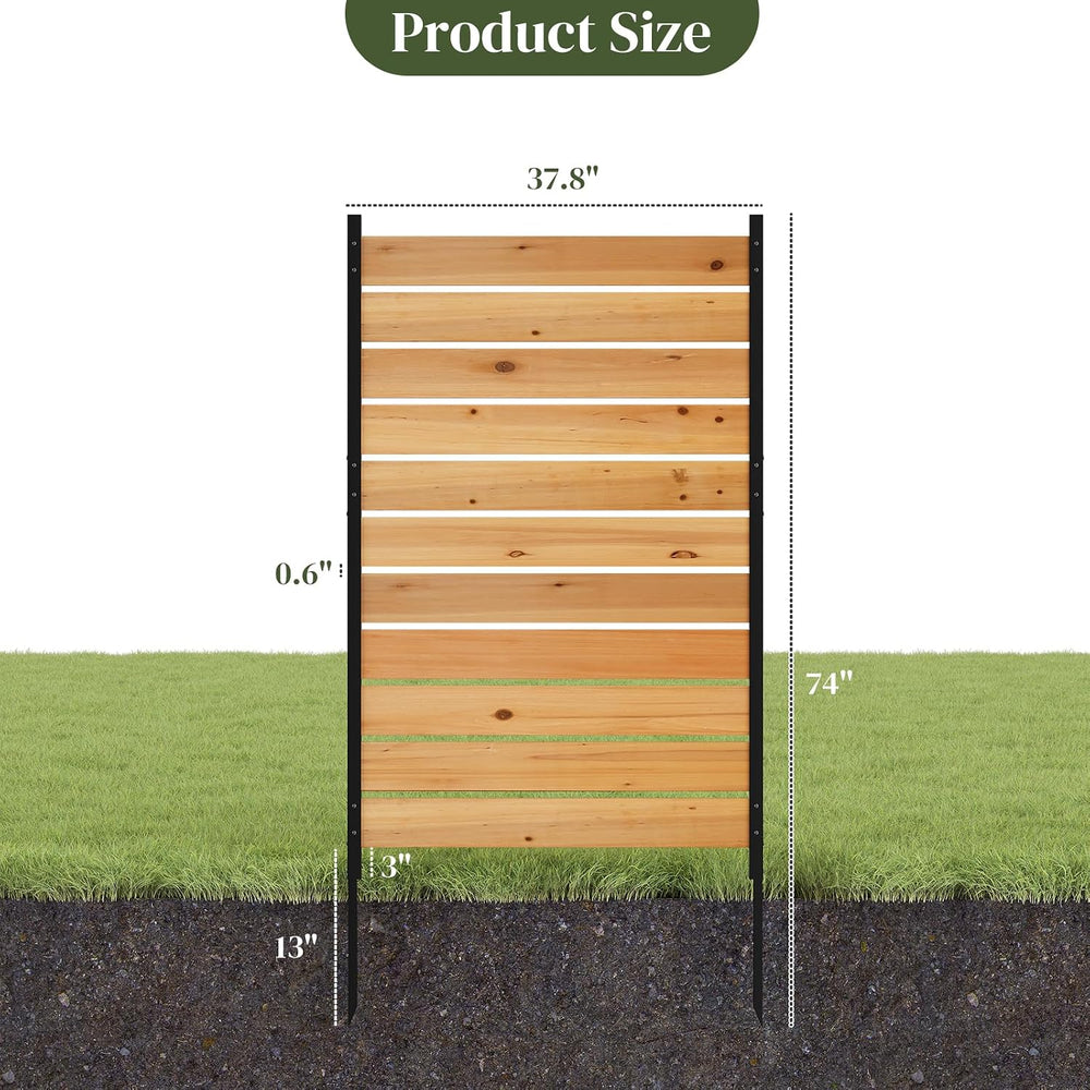 No Dig Wood Privacy Screen Fence Panel, Outdoor DIY Decorative Wall