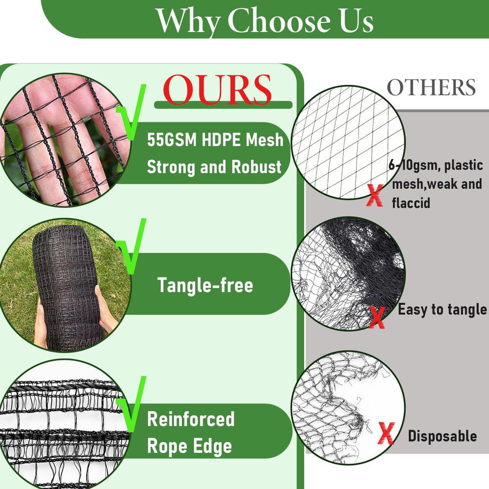 4 x 100ft Deer Fence Netting, Heavy Duty Deer Netting, 55GSM Deer Fence for G...