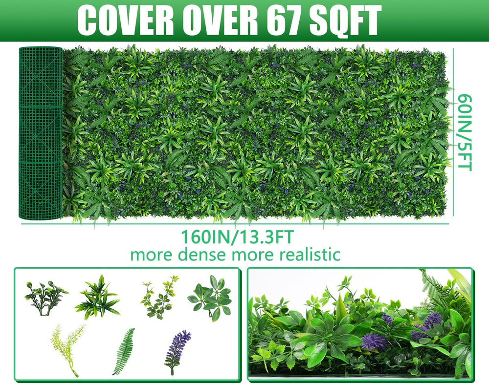 Grooy Artificial Boxwood Roll Panels 60"x160"(67 SQFT)
