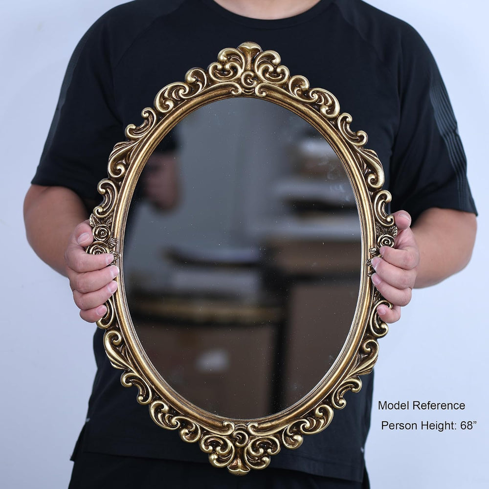 OIGUMR Medium Oval Wall Mirror Resin Frame Size:20.4 x 14.5 inch