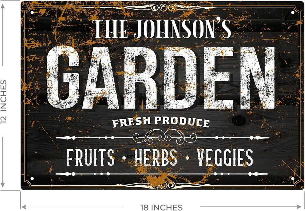 Custom Garden Sign, Personalized Text/Name for Farm and Backyard Décor Sign, ...