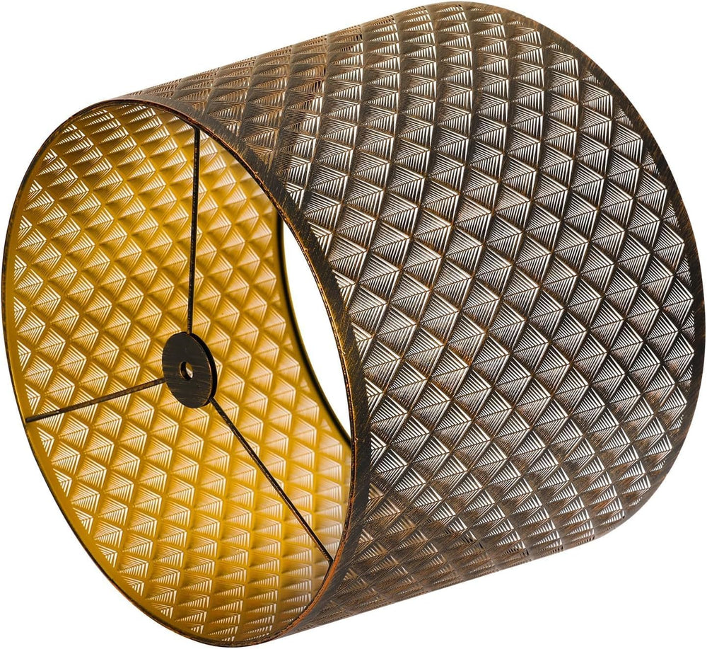 Drum Metal Etching Large Lamp Shade,Bronze Gold 12"TopX14"BottomX10...