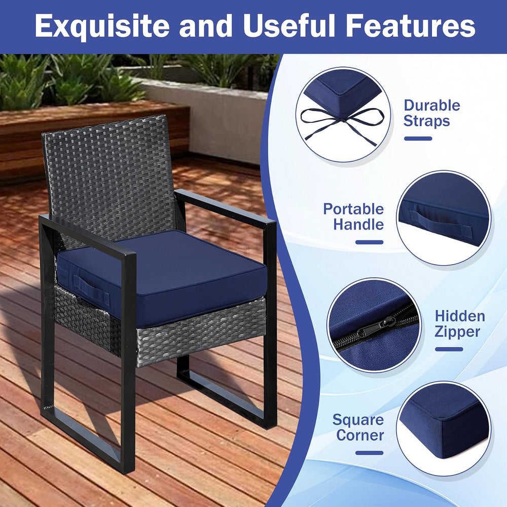 IASEAHK Patio Chair Cushions, 18.5" x 16" x 3" Outdoor Chair C...