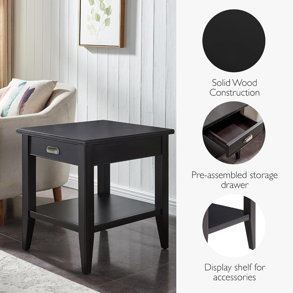 Leick Home Laurent End Table, 24", Black