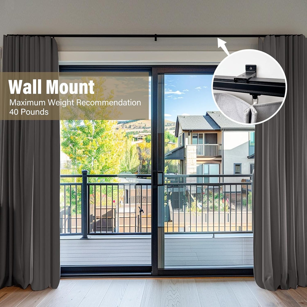 Hoeflife Ceiling Curtain Tracks,Curtain Track Wall Mount,Track Curtains Rod C...