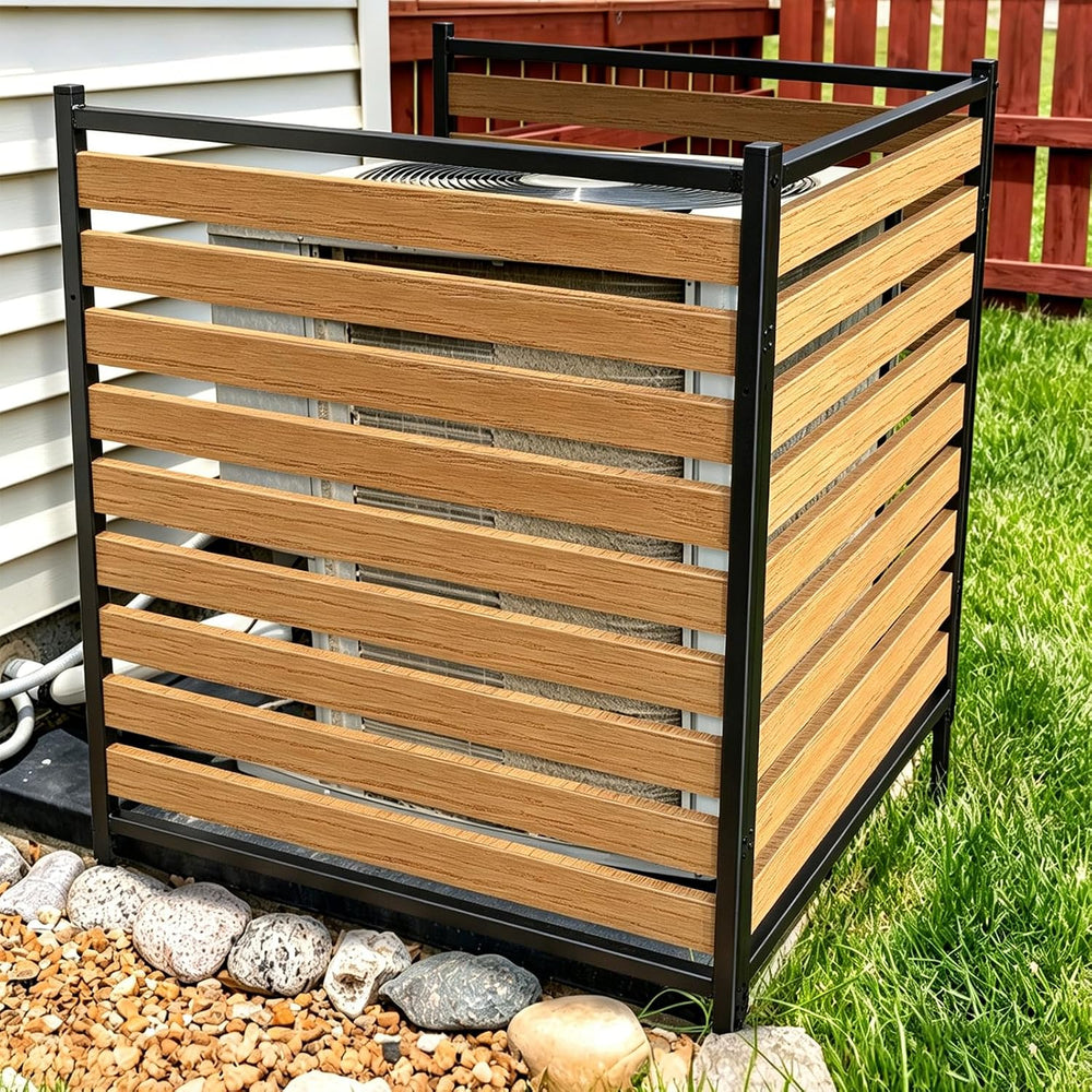 Metal Air Conditioner Fence 3 Panels - 40.27" W x 54.6" H Outdoor P...