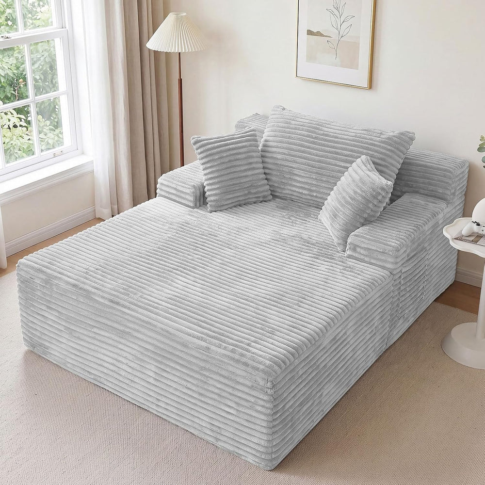 65" Oversized Boneless Chaise Lounge Chair, Cloud Reading Chair