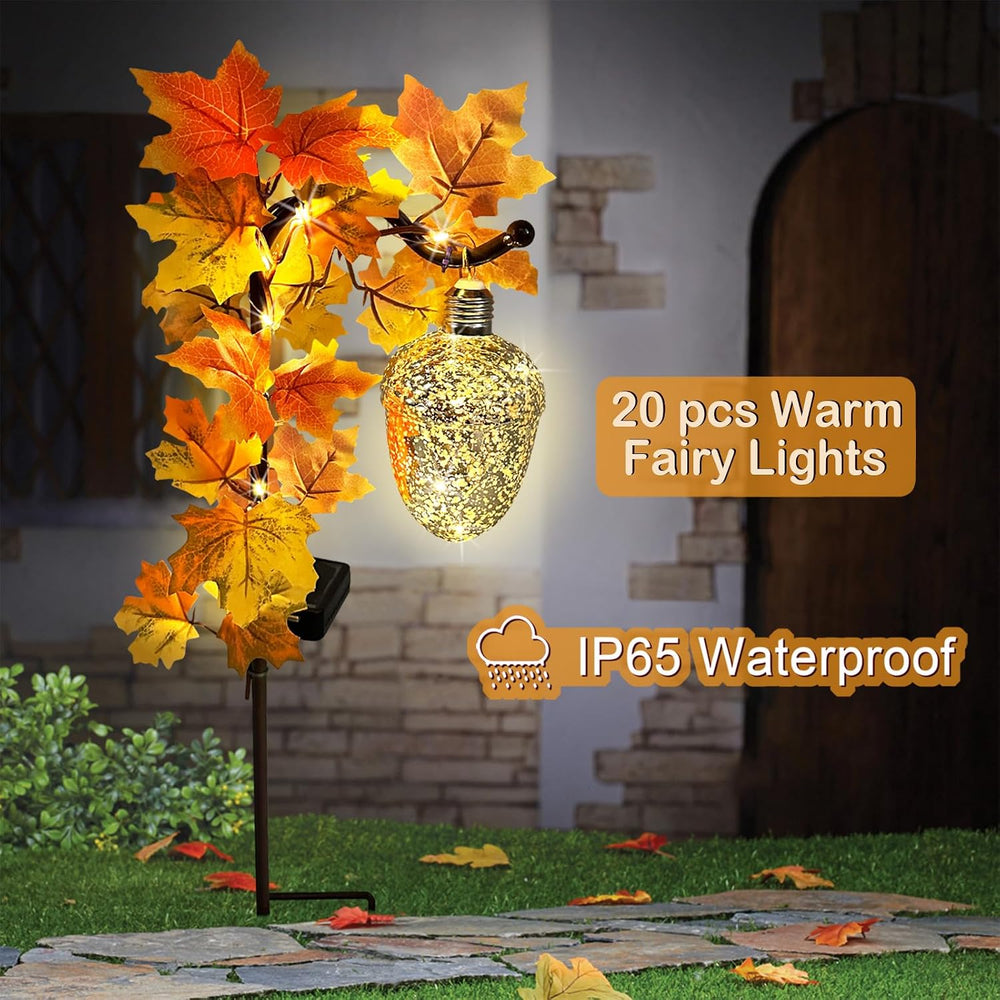 Acorn Solar Lights Outdoor Pathway,Fall Decorations Outdoor Garden Stakes
