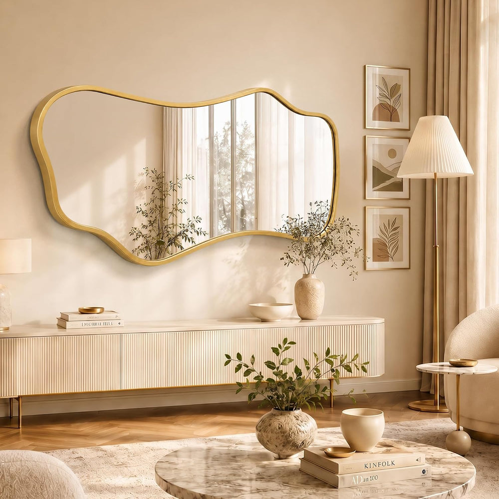 Irregular Full Length Mirror,Wavy Decorative Floor Mirror 47.2"×21.6&quo...