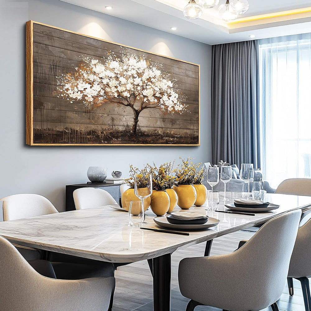 Wapluam Tree Of Life Wall Art,Neutral Abstract Canvas Painting Art Prints,Fra...