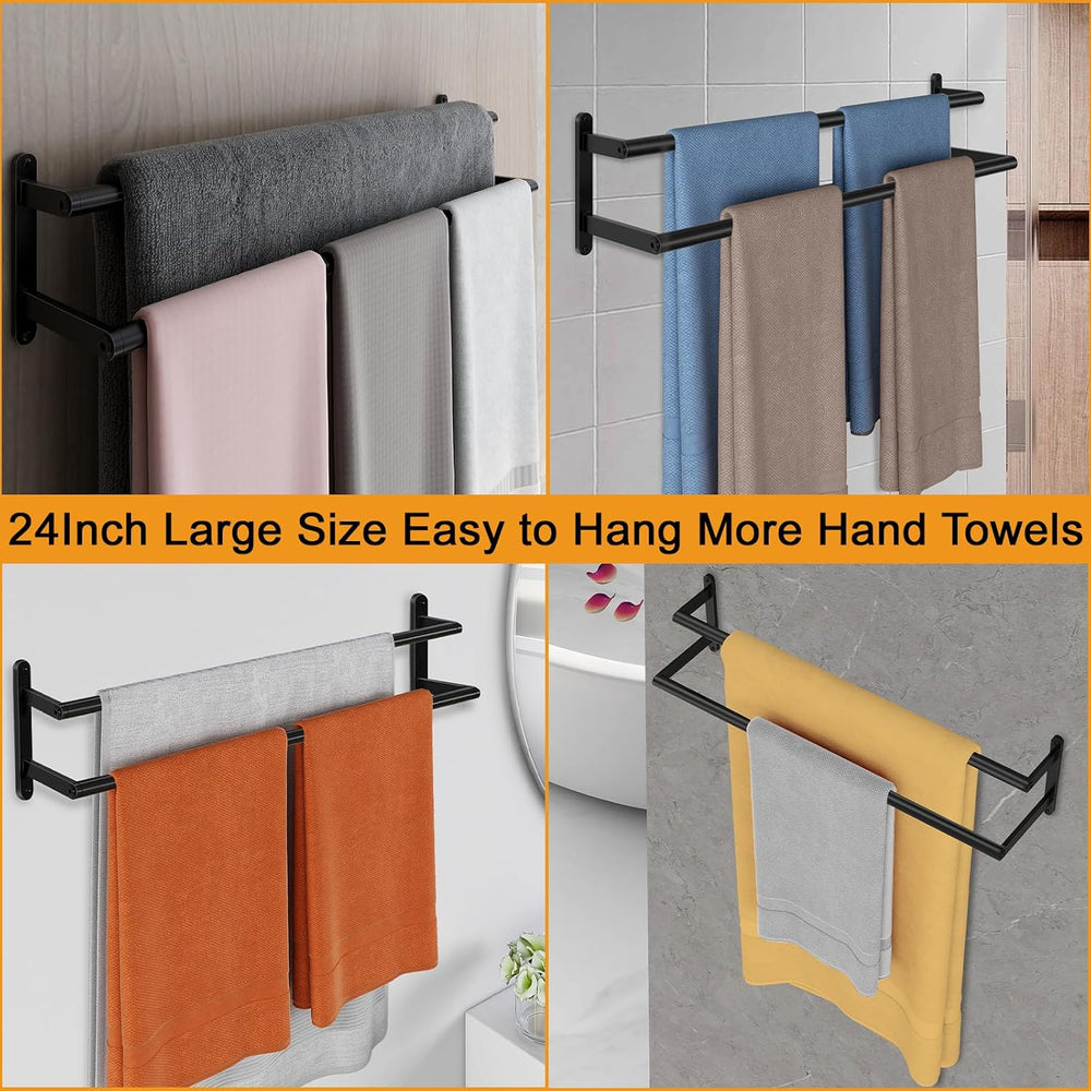 32Inch Double Towel Bar, JIAPAIDUO Towel Rack for Bathroom, Stainless Steel D...