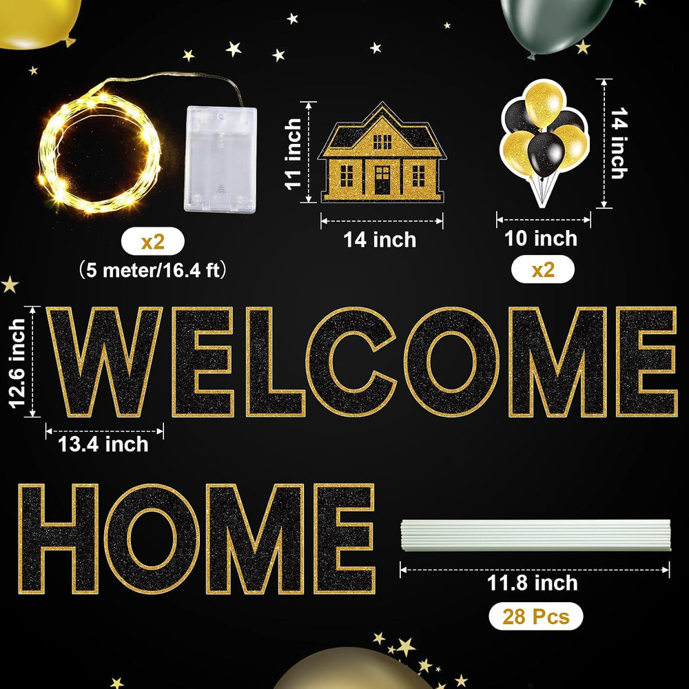 Yerliker 14 Pcs Welcome Home Yard Sign with Stakes LED Light 12.6" Welco...