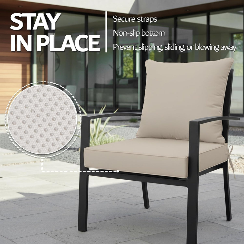 22x22 Inch Patio Chair Cushions Set of 2, Outdoor Furniture Cushions - Remova...