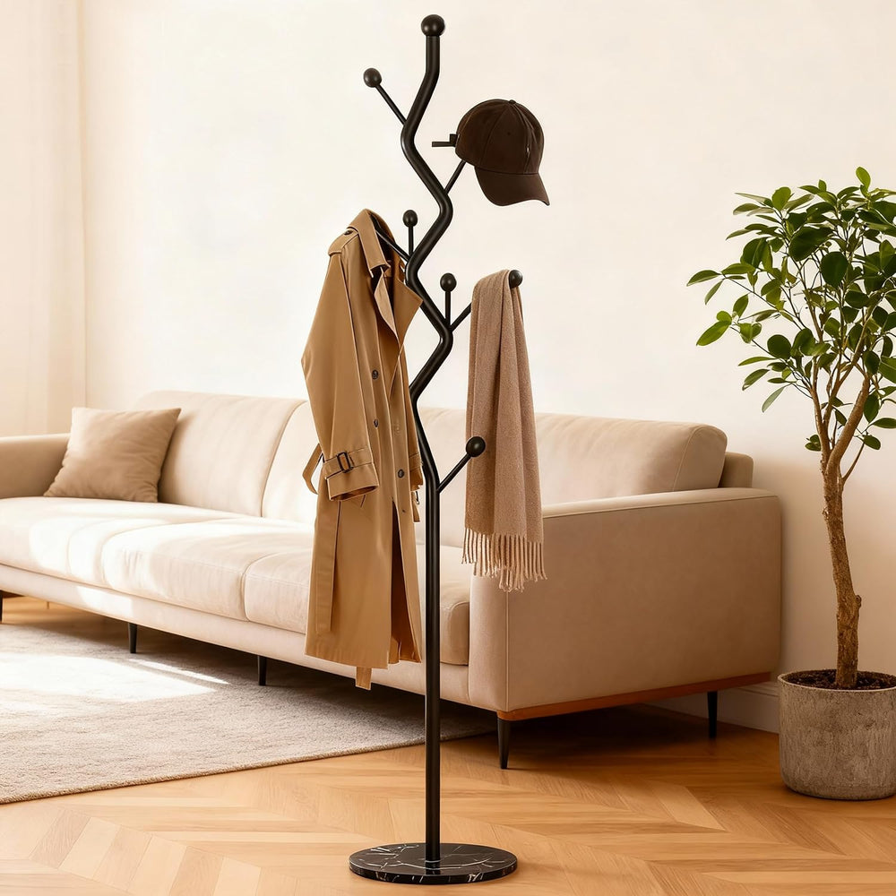 68.9 Inch Tall Modern Coat Rack,Black Freestanding Coat Rack Tree,Heavy-Duty ...