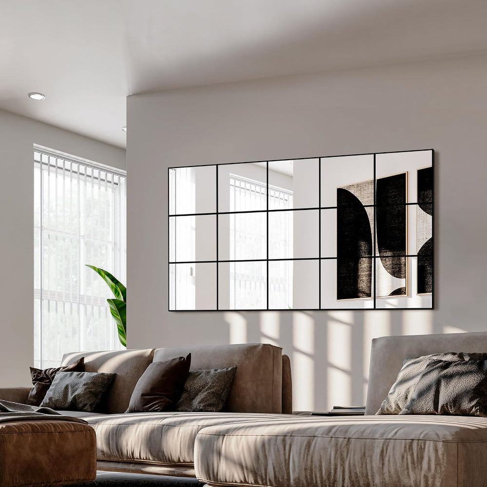 Delma Window Pane Full Length Mirror 28"x55" Large Window Wall Mirr...