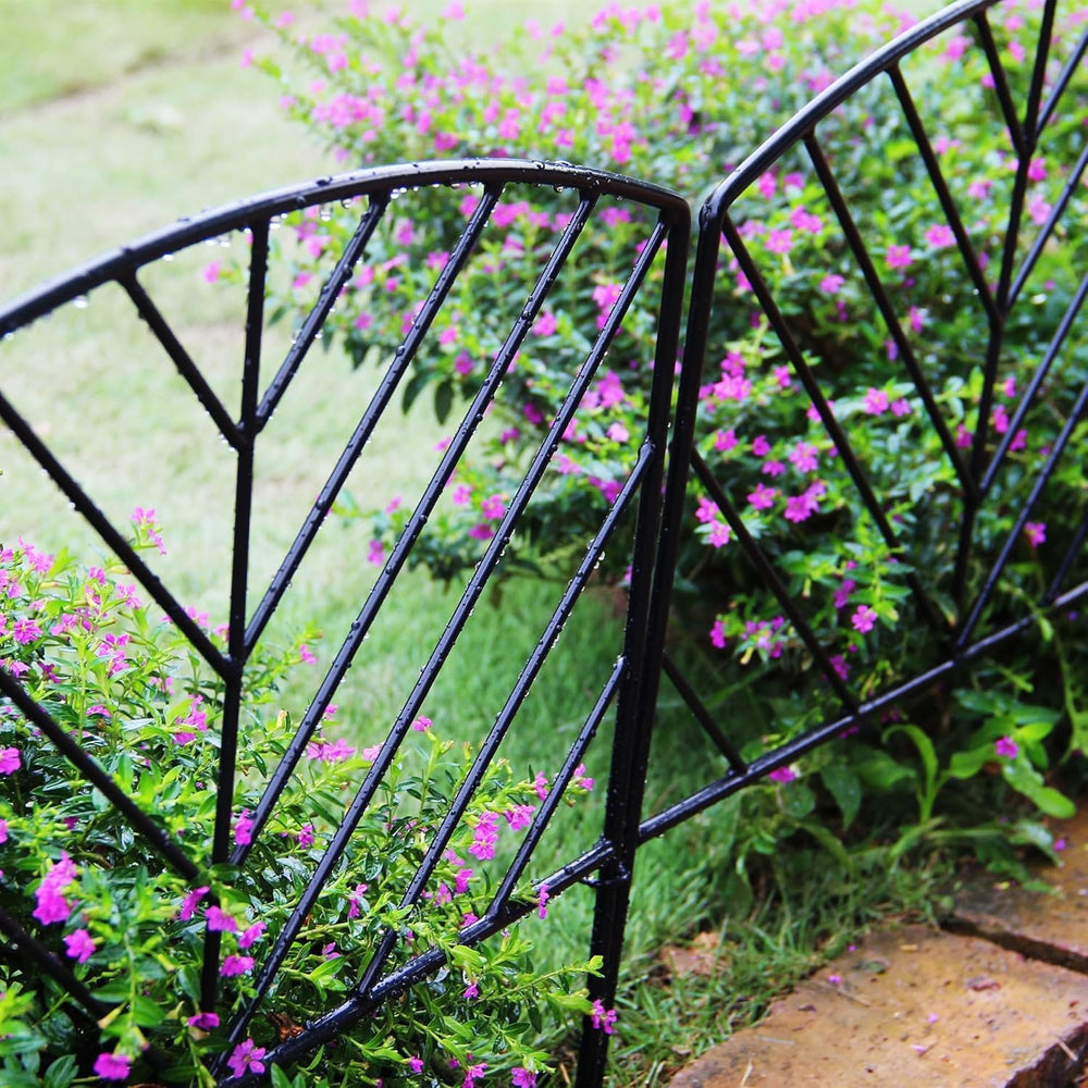 5Pack Decorative Fence 17in x 7.9ft Garden Metal Fence Rustproof Outdoor Land...
