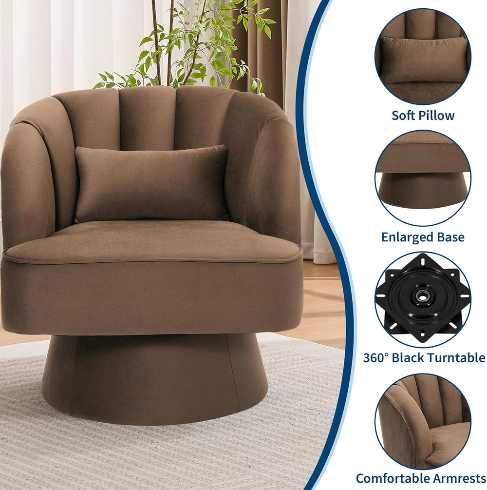 IDEALHOUSE Swivel Accent Chair with Armrests, 360° Mid Century Modern Swivel ...