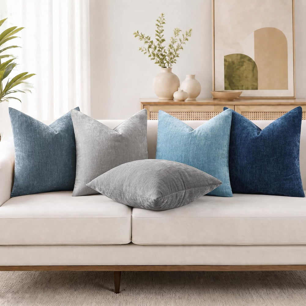 decorUhome Christmas Grey Blue Throw Pillow Covers 26X26 Set of 2