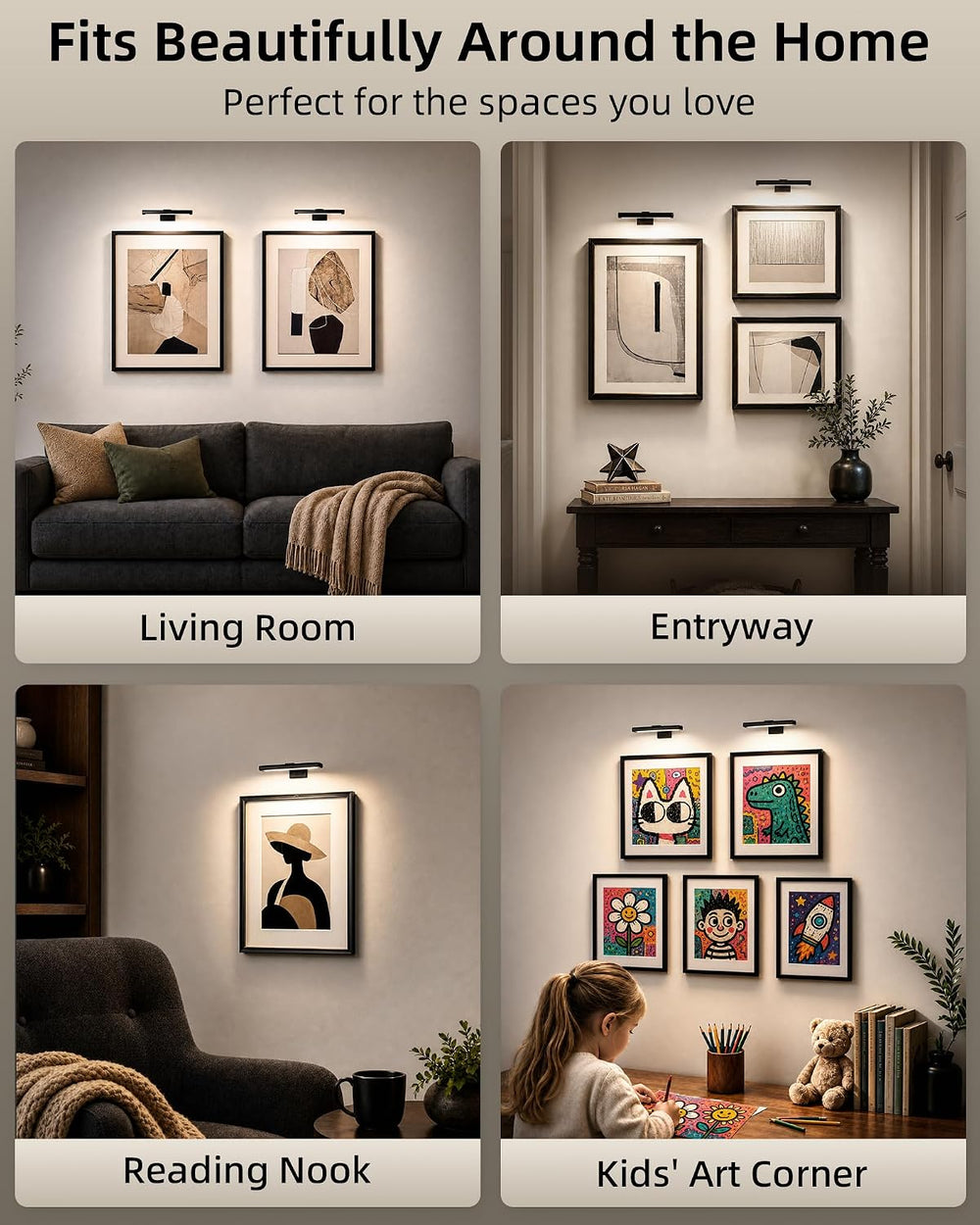 EZVALO Picture Light for Wall, Rechargeable 2400mAh Lights Wireless with IR R...