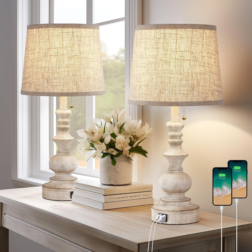 Drawealth Table Lamps for Bedrooms Set of 2 Farmhouse Bedside Lamps for Night...