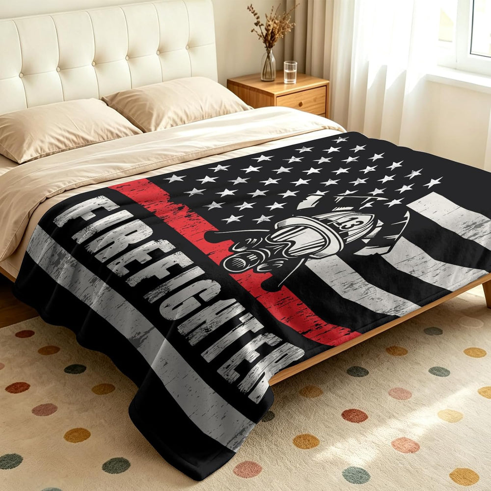 Jekeno Fire Firefighter Blanket Gifts Plush Throw 60"x80"