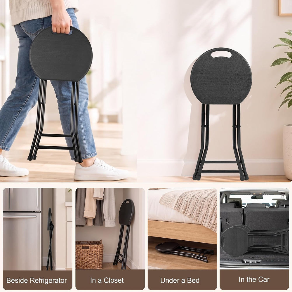 COOZMENT Folding Stool with Handle, Folding Chair,Folding Bar Stool with Non-...