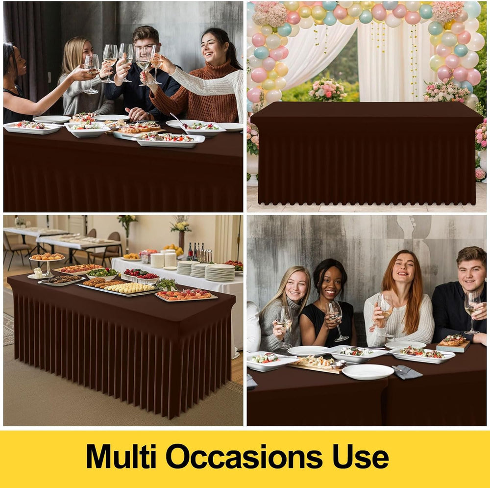 Smiry Spandex Elastic Fitted Table Cloth Skirt for 6FT Rectangle Table