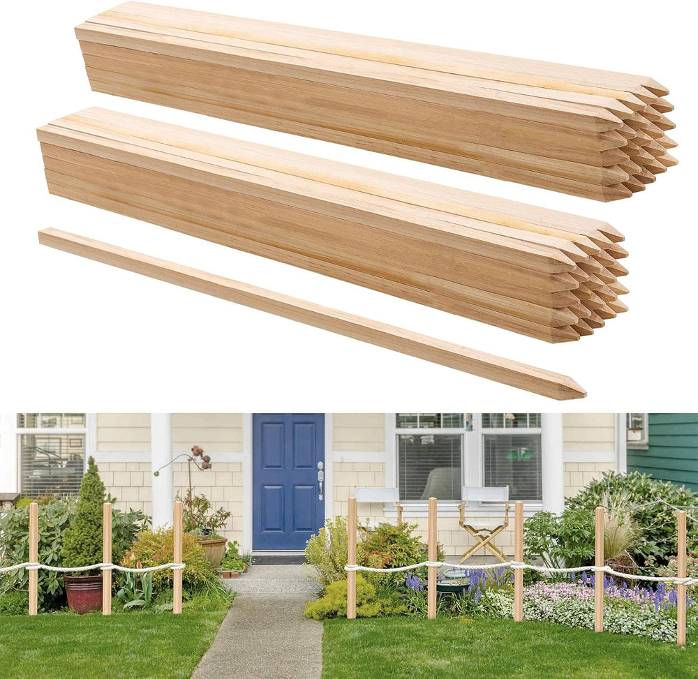 VEVOR Wooden Garden Stakes, 50 Pcs 36x0.75x0.75 in Survey Grading Stakes, Gar...