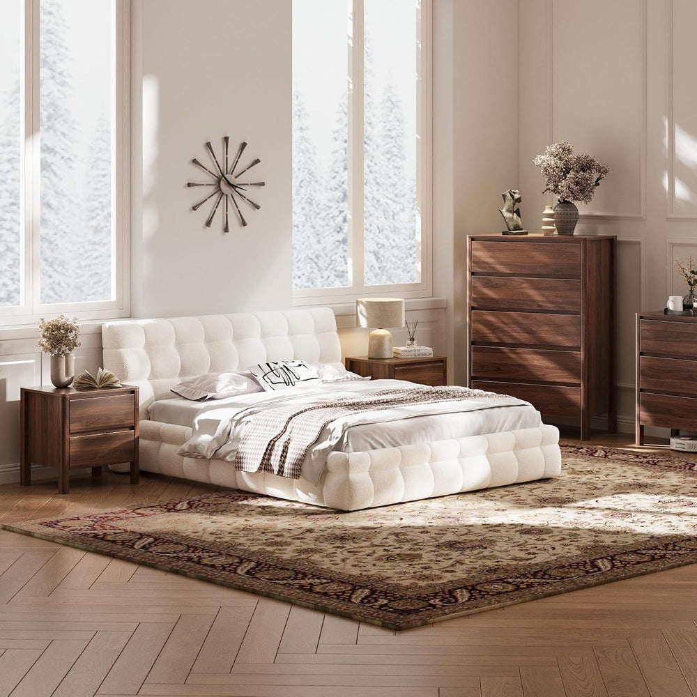 Walnut 3-Piece Bedroom Set, 6-Drawer Dresser & 2-Drawer Nightstands