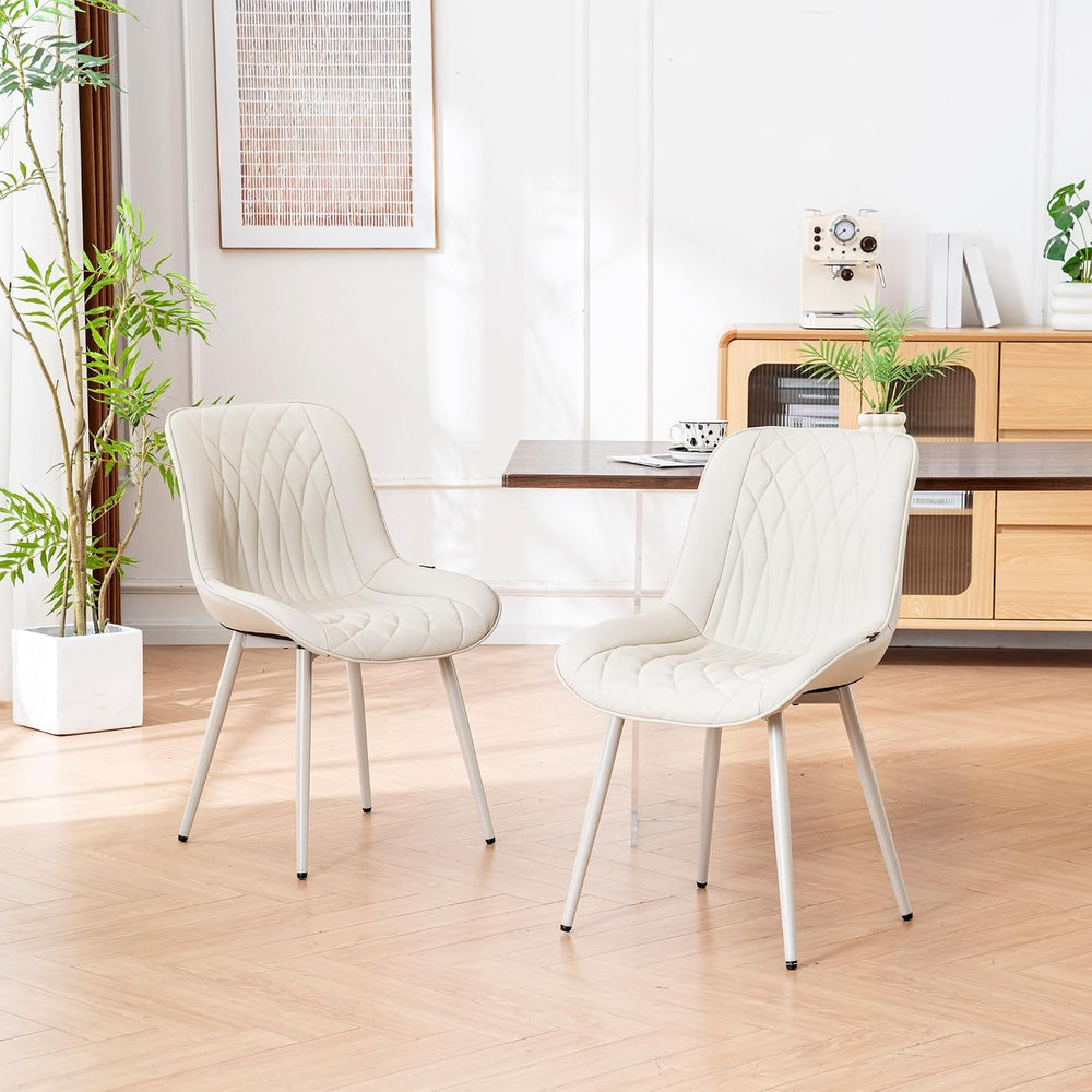 YOUNIKE Dining Chairs Set of 2 Kitchen & Dining Room Chairs Modern Cream