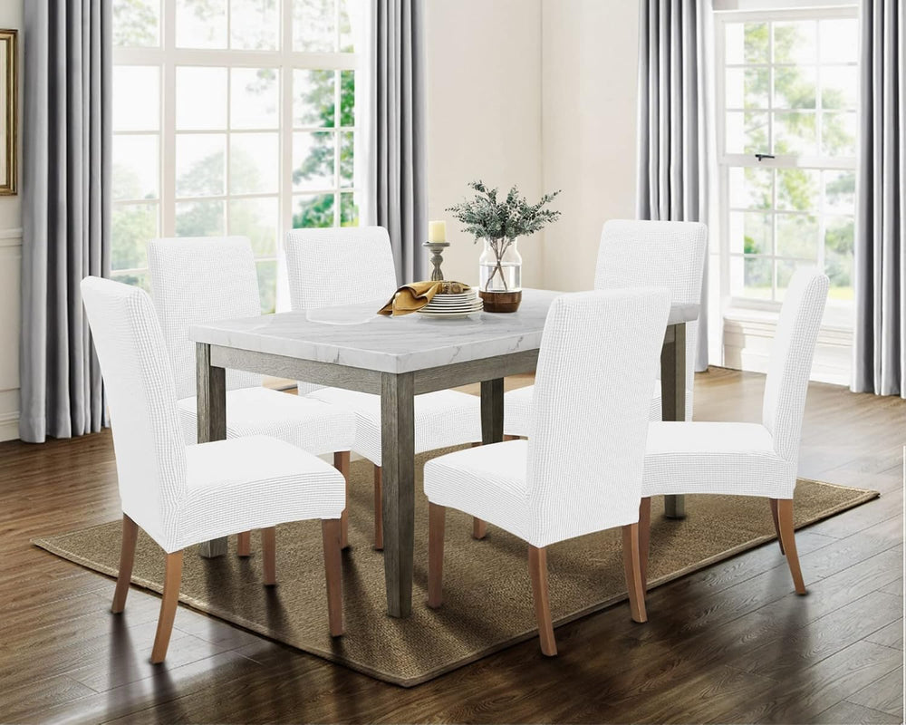 SPRINGRICO 4 Pack Dining Room Chair Covers with seat Belt, Stretch Parsons Ch...