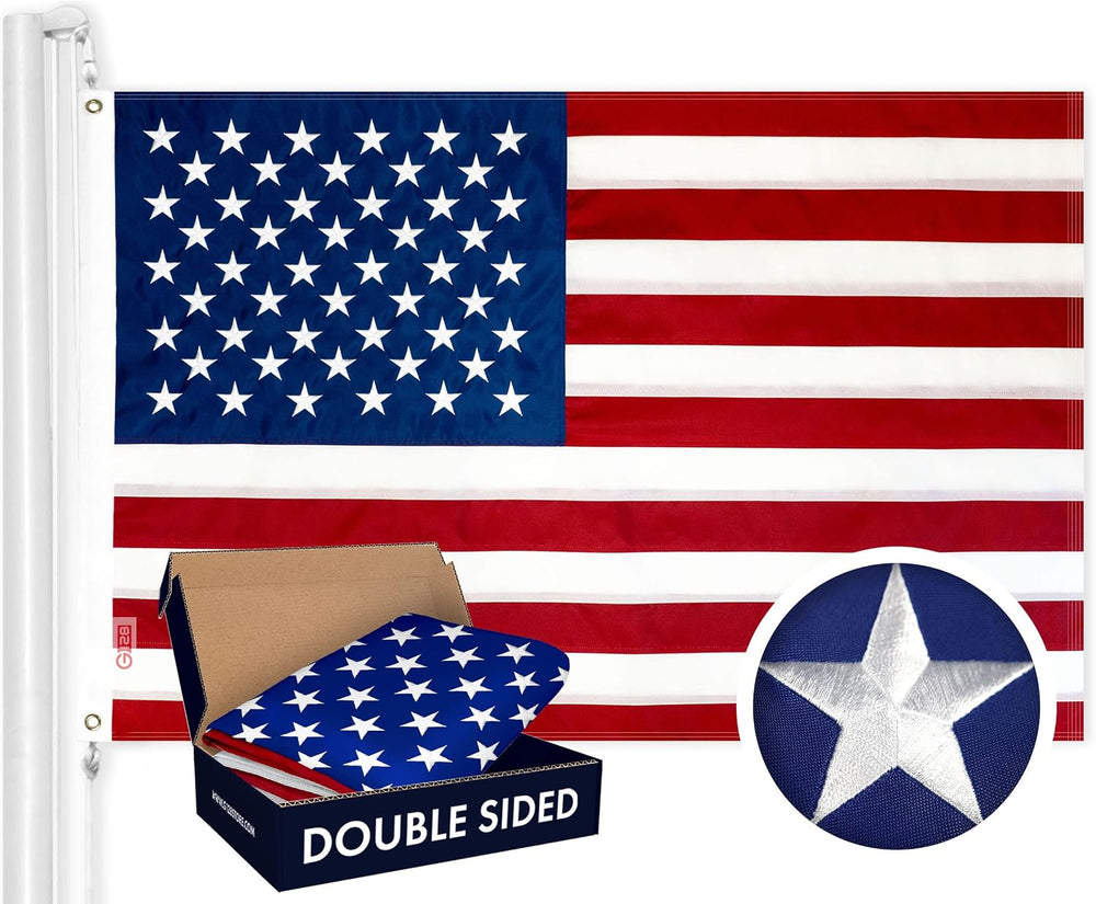 G128 American USA Flag | 3x5 Ft | Double ToughWeave Series Double Sided Embro...