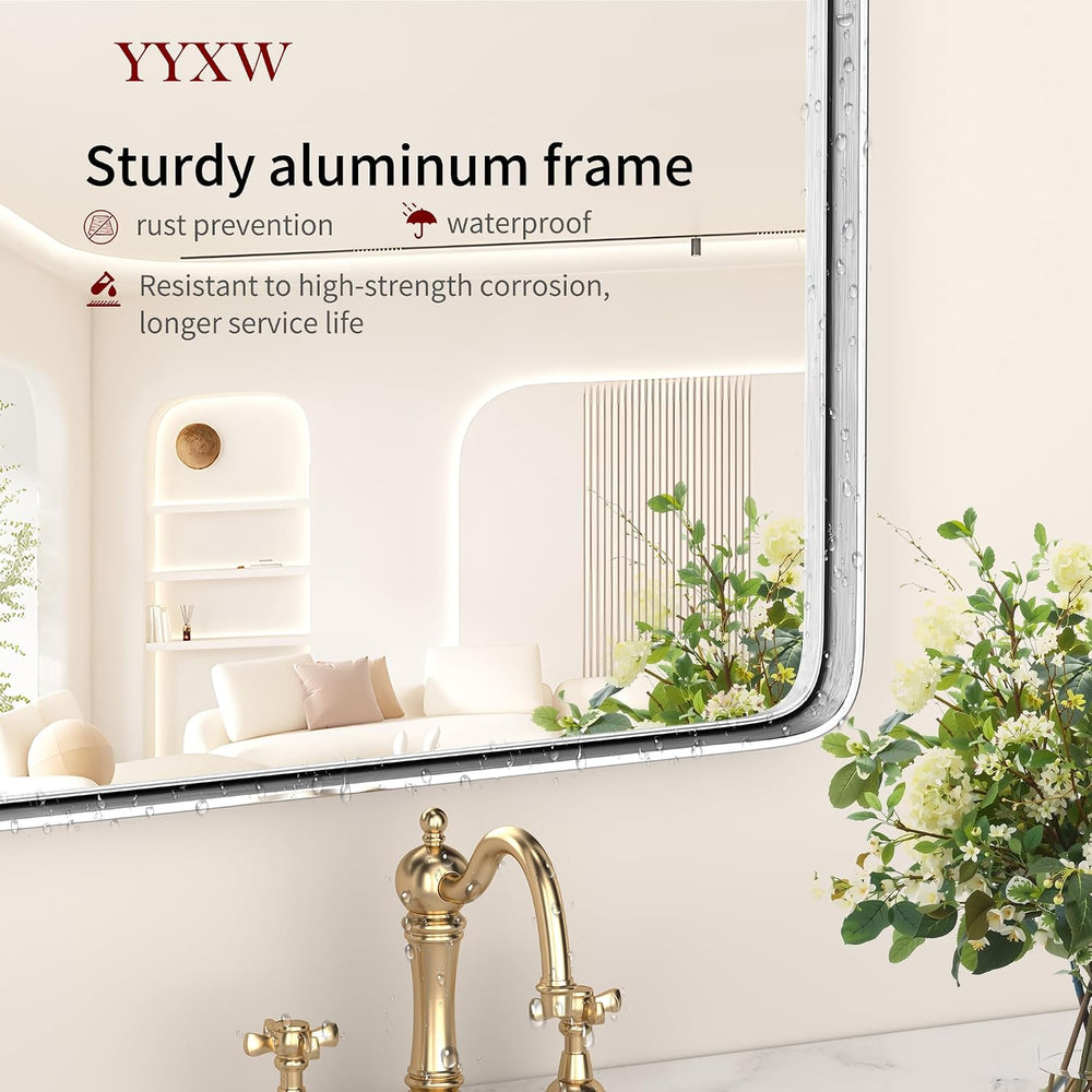 16" x 20" Brushed Nickel Bathroom Mirrors for Over Sink,AluminumFrame