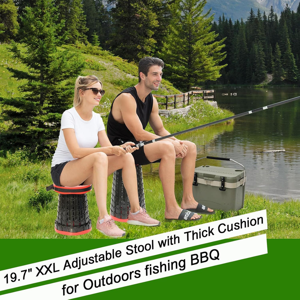 2026 Upgraded XXL Collapsible Stool with Thick Cushion,19.7"H-11.8"...