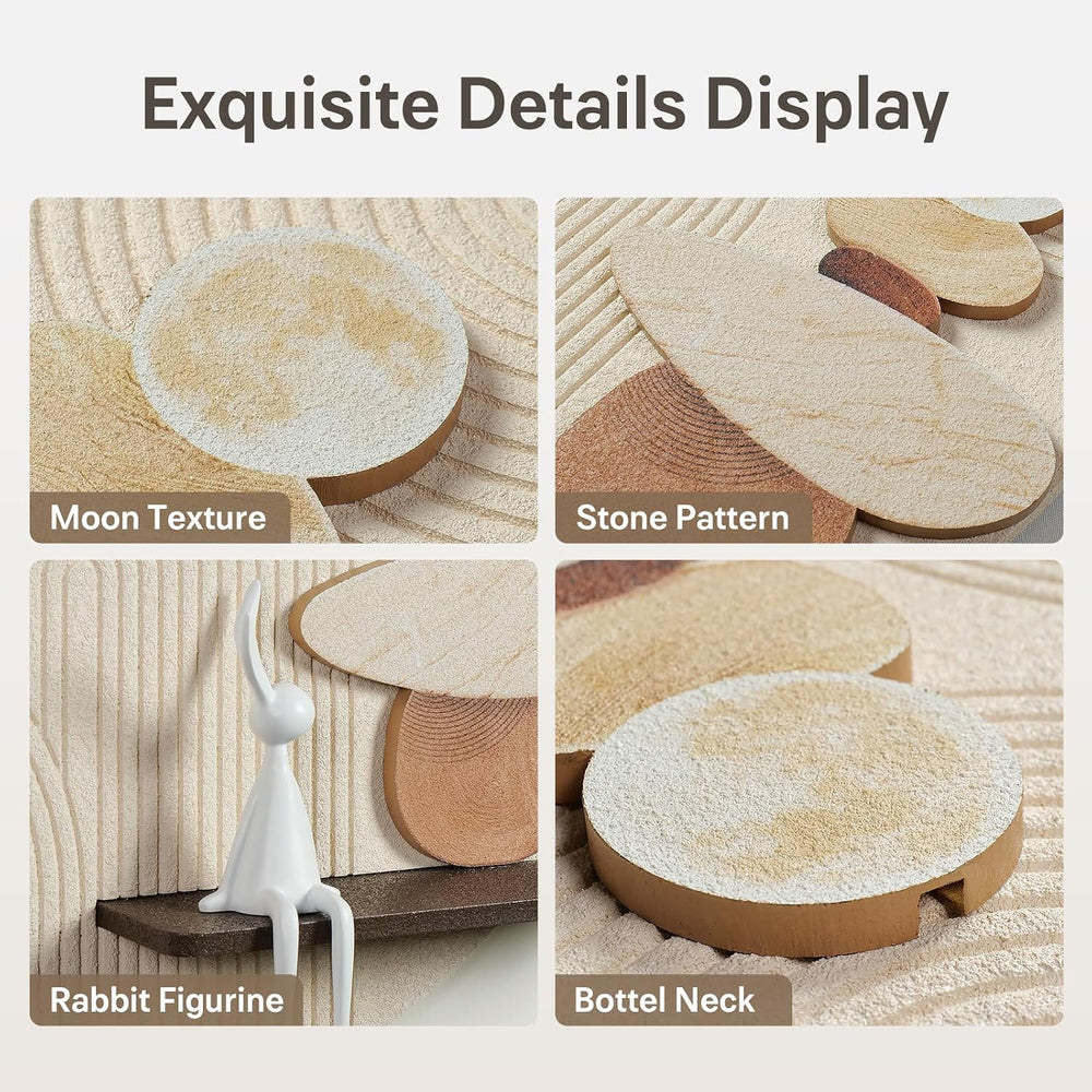 3D Textured Abstract Modern Round Wall Art Decor for Living Room, 24x24 In