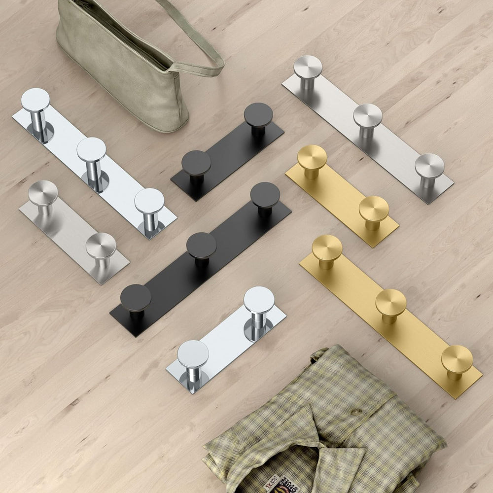 Gatco 1288SN Glamour Triple Robe Hook Rack, Wall Mounted Bathroom Towel &...