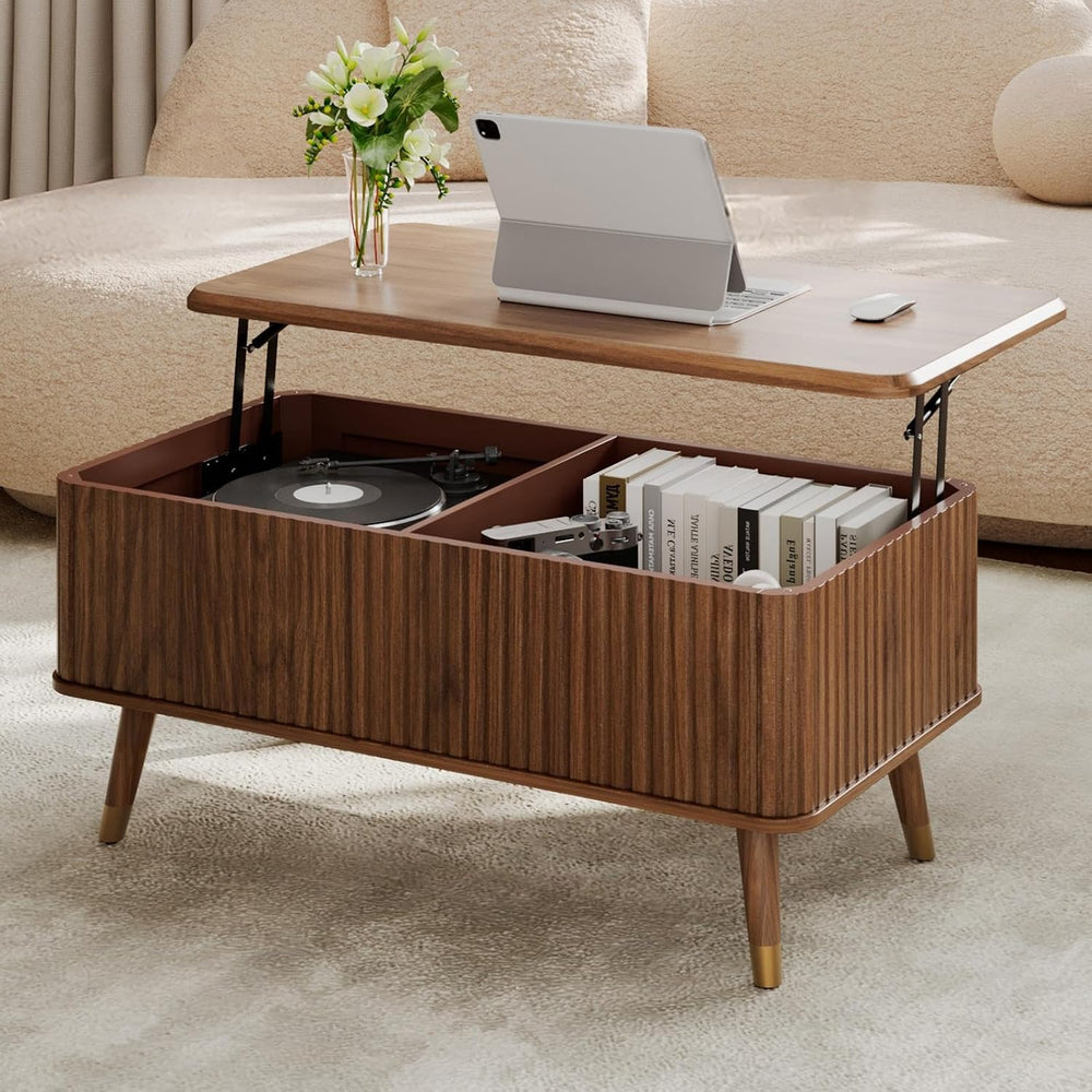 JOINICE 38" Lift Top Coffee Table with Storage for Living Room,Walnut