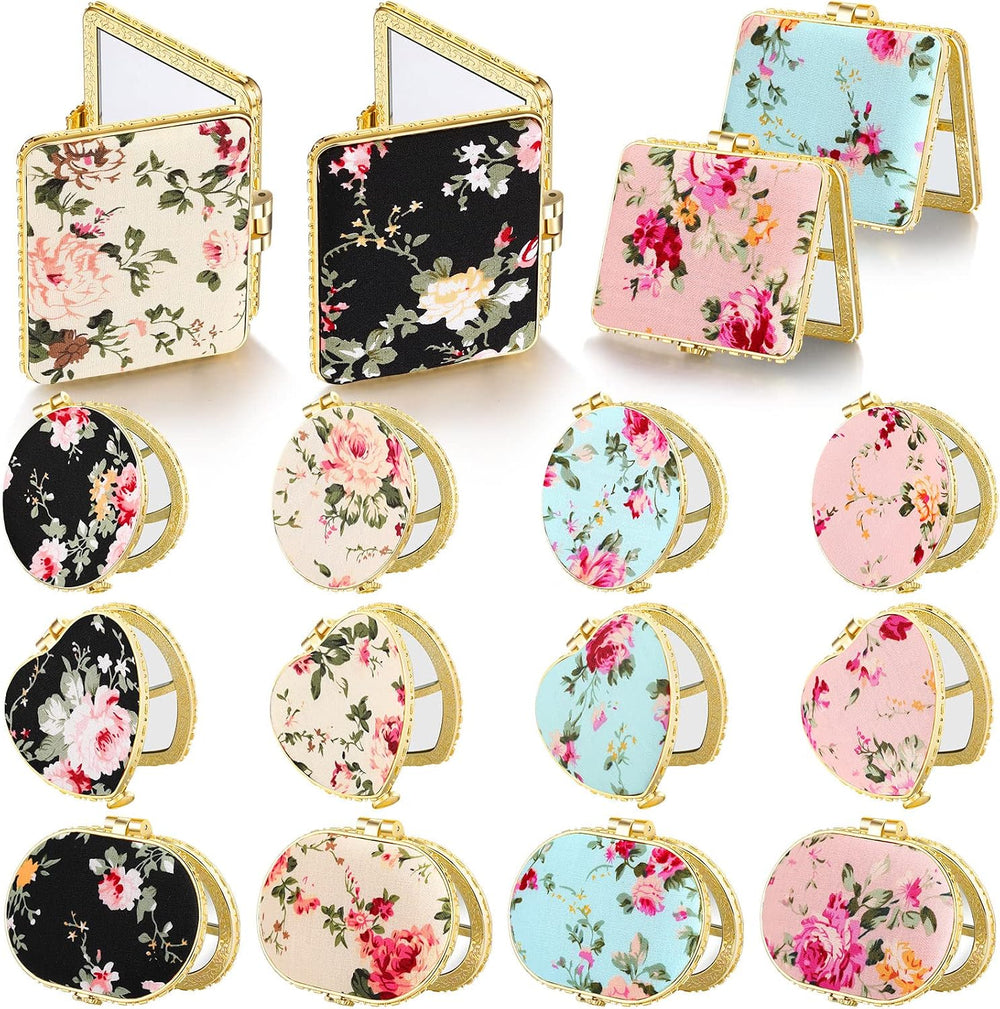 Remerry 48 Pieces Compact Mirror for Purse Small Flower Pocket Mirror Portabl...