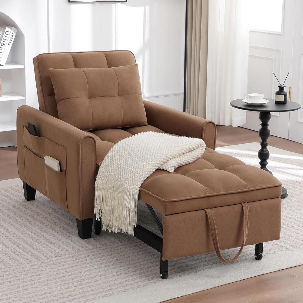 Convertible Sleeper Chair, 3 in 1 Sleeper Chair Bed Pull Out Sofa Bed Chairs,...