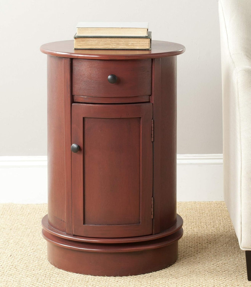SAFAVIEH Tabitha Swivel Storage Accent Table, 26" Dark Cherry AMH5712D