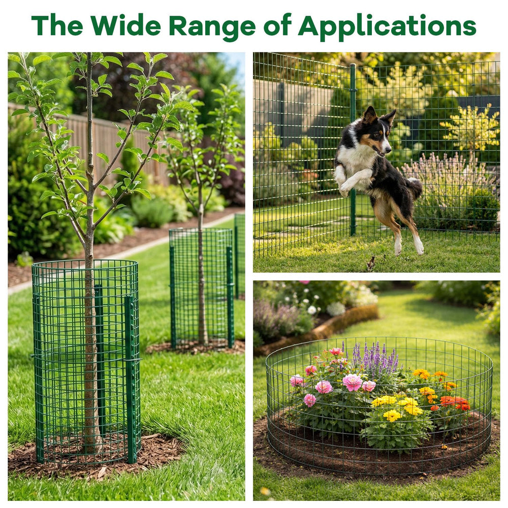 Wire Fence Green PVC Coated Welded Wire Fencing, Garden Fence Roll Vinyl Coat...